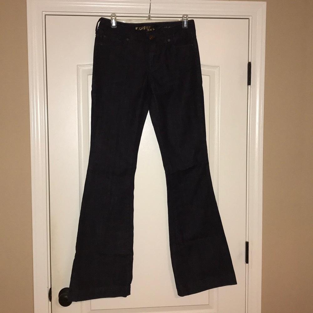 Dark blue flare jeans